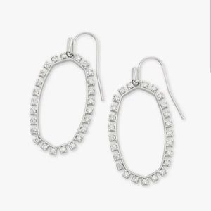 Elle Open Frame Crystal Drop Earrings in Silver